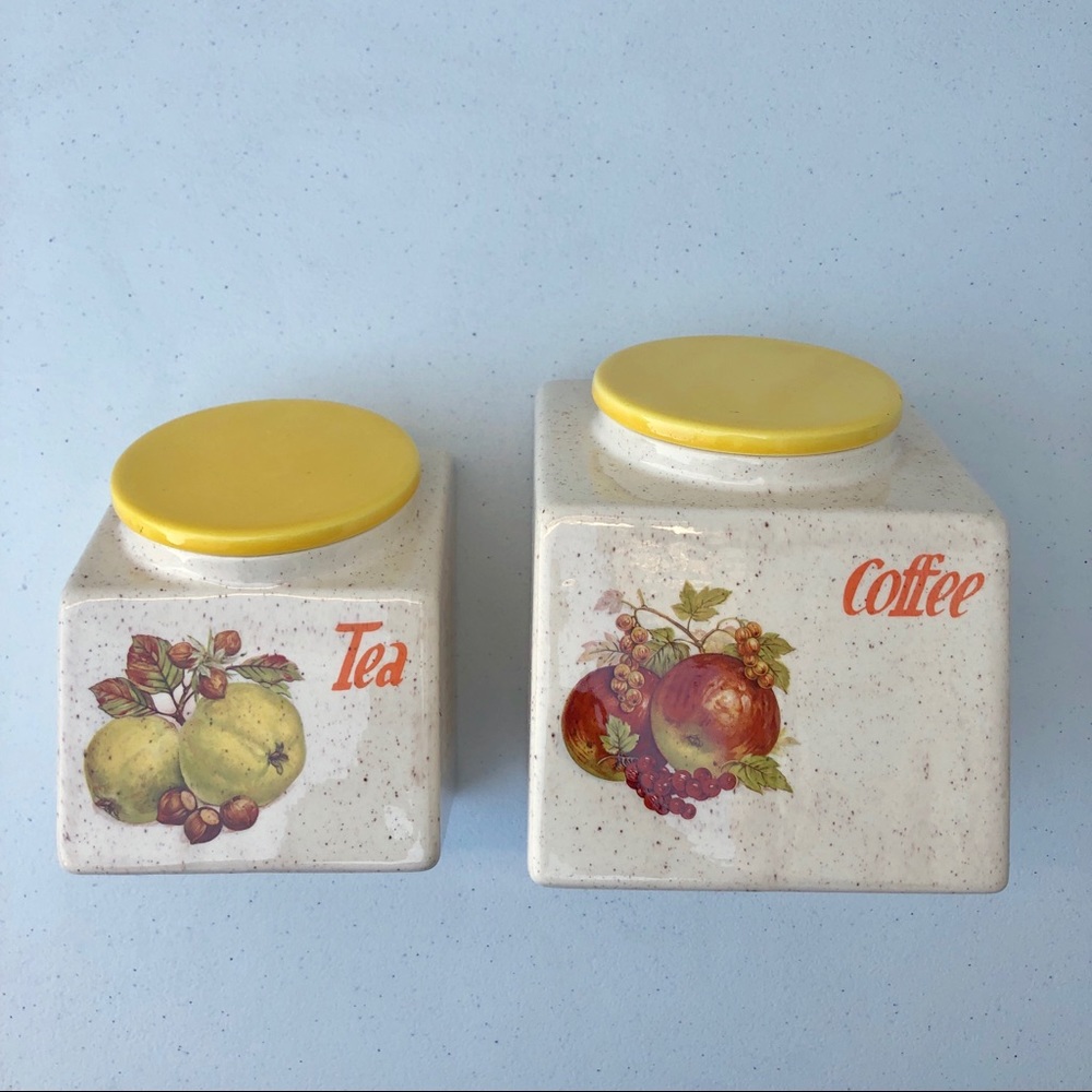 Vintage Kitchen Yellow Canister Set